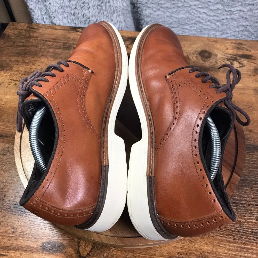 Cole Haan Go To Plain Toe Oxford Mens 10.5M British Tan Leather Derby Shoes